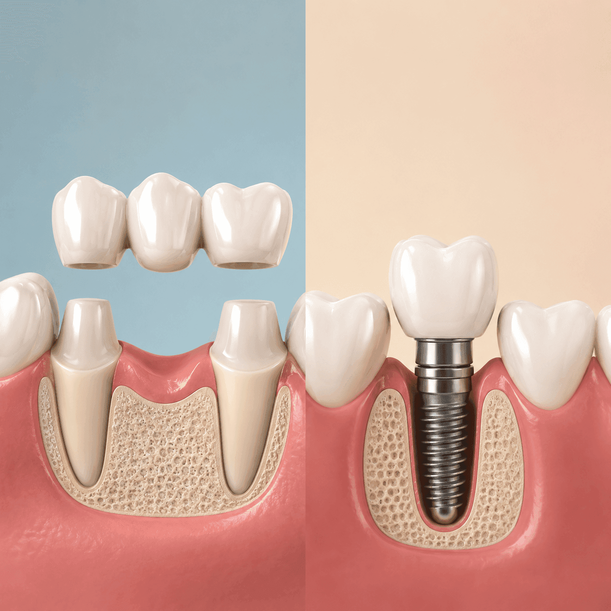 Dental Bridge vs. Implant: The Hidden Cost of Sacrificing Healthy Teeth