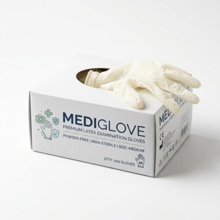 Latex Examination Gloves - box of 100 sterile medical latex gloves in sizes small, medium, large sold by Sayeh Gostar Salamat